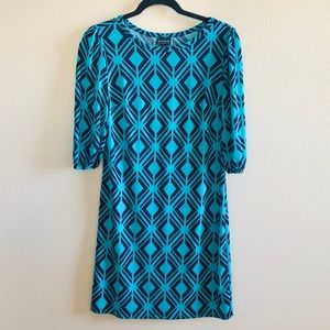 💕Teal Geometric Print Sheath Boho Dress💕